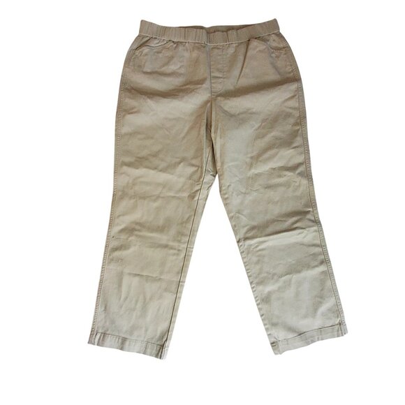 Lands' End Pants - Lands End Womens Beige Stretch Cotton Mid Rise Pants Size 10 Elastic waistband